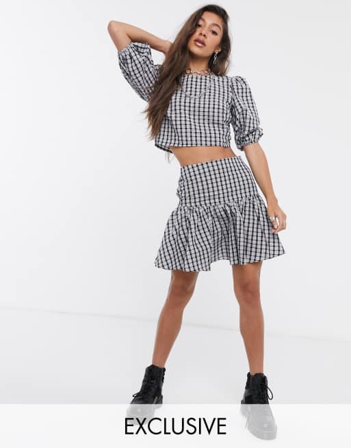 Peplum hem skirt grey clearance