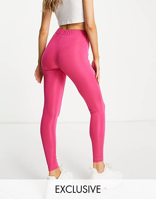 Reclaimed Vintage inspired pink disco legging with branding - part of a ...