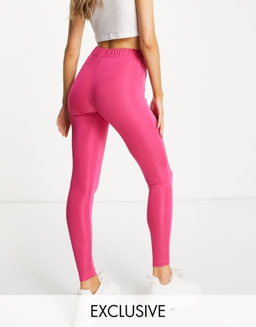 Reclaimed Vintage inspired pink disco legging with branding - part of a set