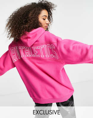 Reclaimed Vintage Inspired Pink Hoodie With Athletic Branding Part Of A Set ModeSens