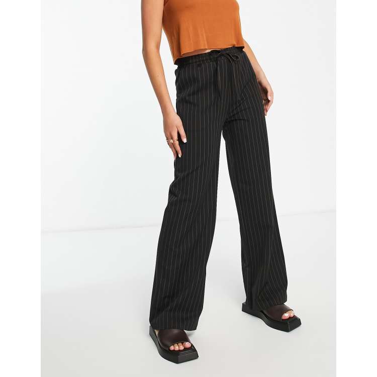 Reclaimed Vintage inspired pinstripe 90's straight pants in black