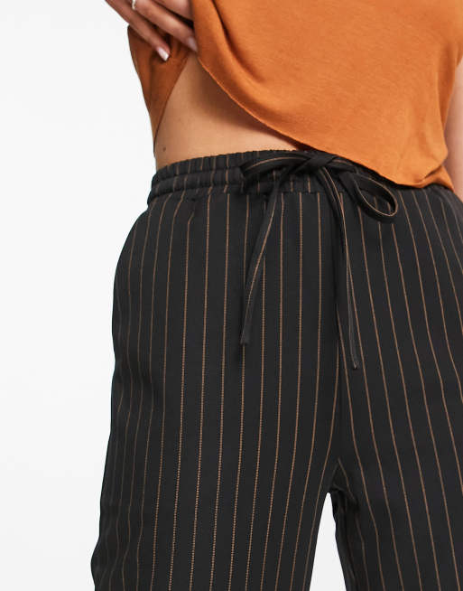 Reclaimed Vintage inspired pinstripe 90's straight pants in black