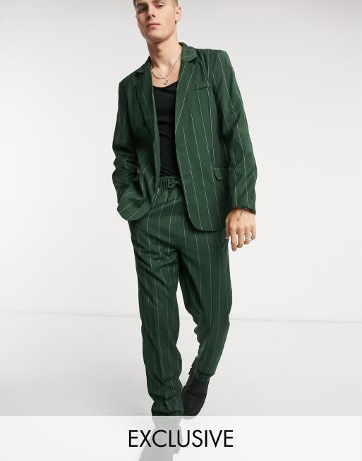 Reclaimed Vintage Inspired pinstripe pants in green