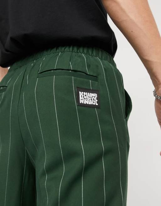 Reclaimed Vintage Inspired pinstripe pants in green