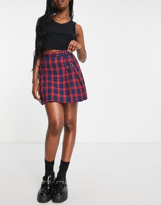 Pleated plaid skirt clearance asos