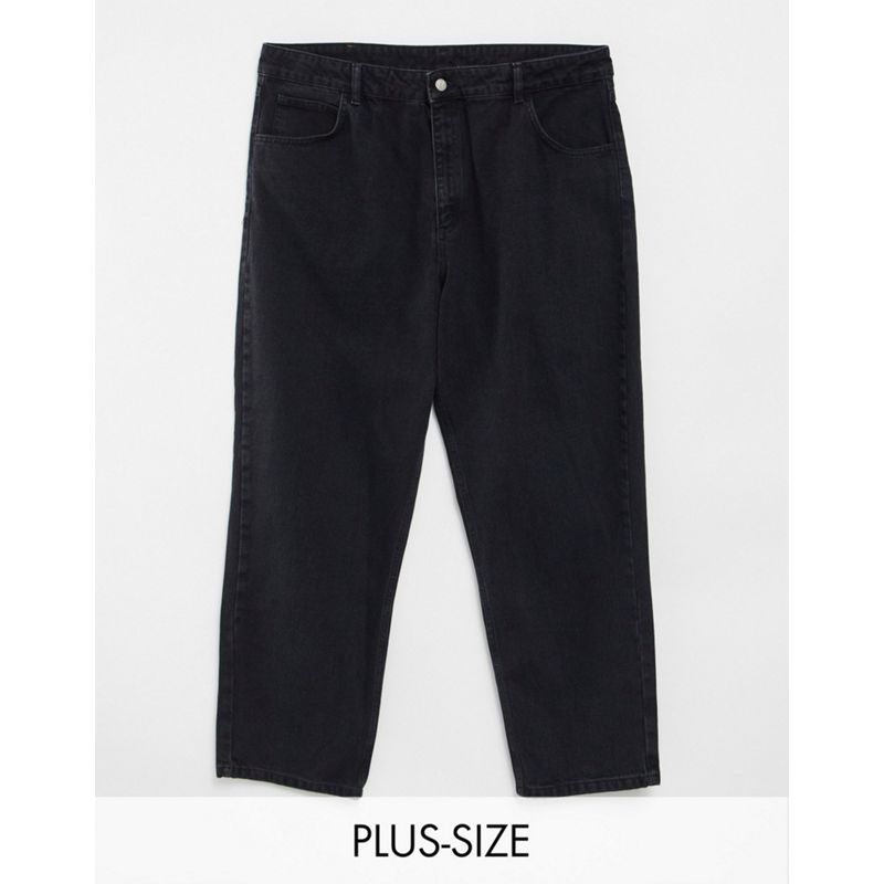 pAOsM  Reclaimed Vintage Inspired Plus - '92 - Mom jeans comodi in nero slavato