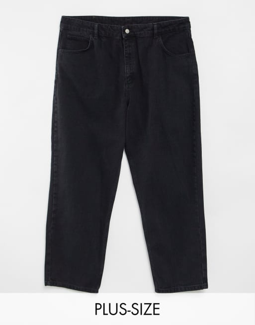 Reclaimed Vintage Inspired plus 92' relaxed mom jeans in washed black
