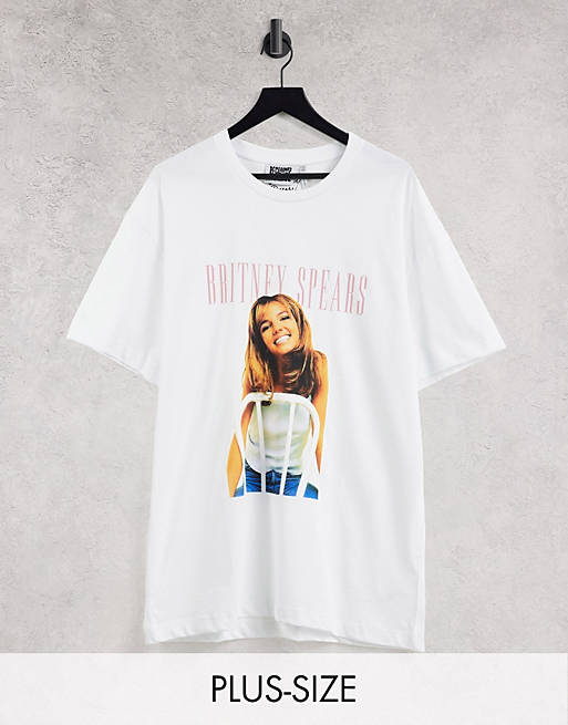 Reclaimed Vintage inspired plus licenced Britney Spears t-shirt in white