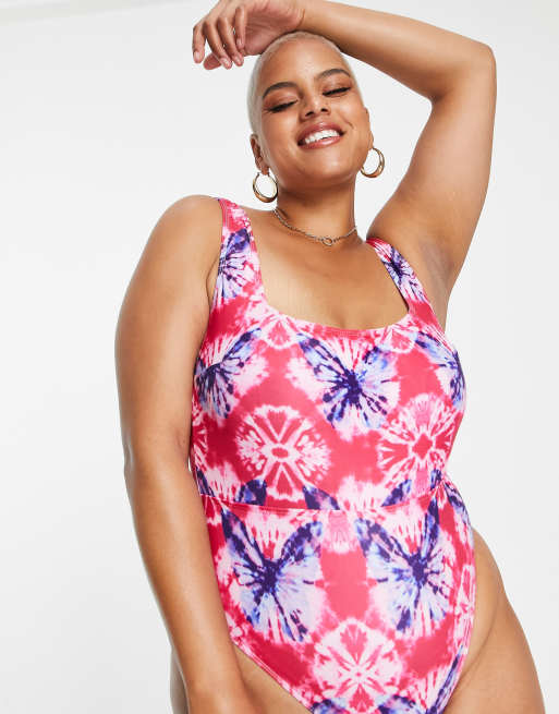 Tie Dye One-piece Swimsuit Plus Size Swimming Costume,retro Tie