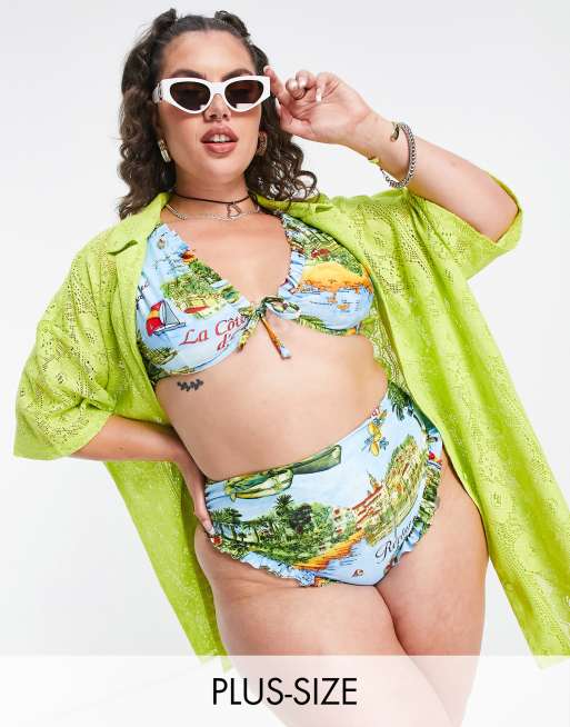 Plus size retro swimwear underwire 2025
