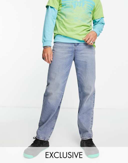Reclaimed Vintage Inspired - Posede 90'er-jeans i mellemblå vask