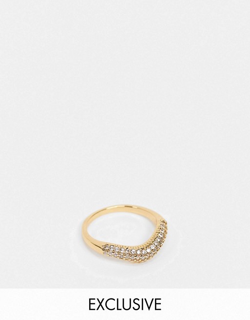 Reclaimed Vintage inspired premium 14k mix and match CZ stacking ring in gold