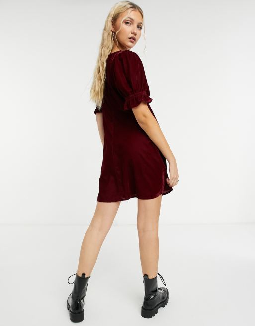 Asos red velvet dress on sale