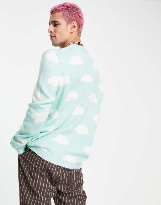 Reclaimed Vintage Inspired – Pullover mit „Head in the Clouds“-Textprint, 2 von 4