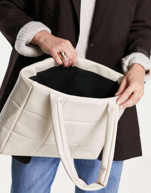 Leather look sales tote bag
