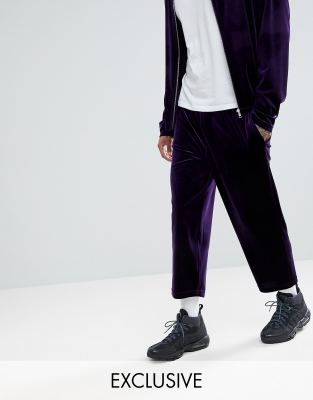 purple velvet pants