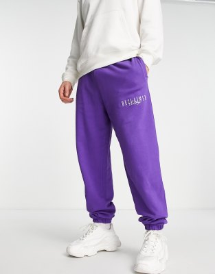 Purple and white sales joggers