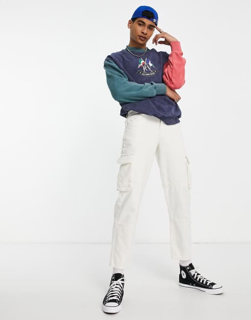 Retro color on sale block sweatshirt