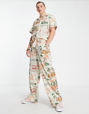 Reclaimed Vintage inspired relaxed trousers co-ord in resort print