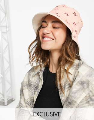 Reclaimed Vintage Inspired Reversible Bucket Hat With Rv Embroidery In