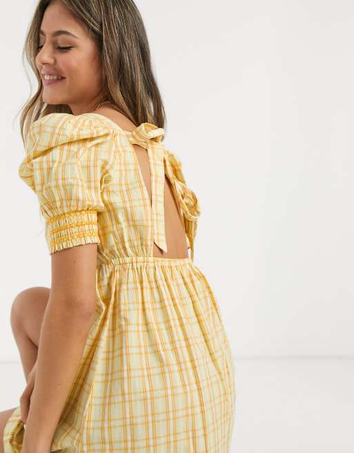 Robe a carreau jaune store