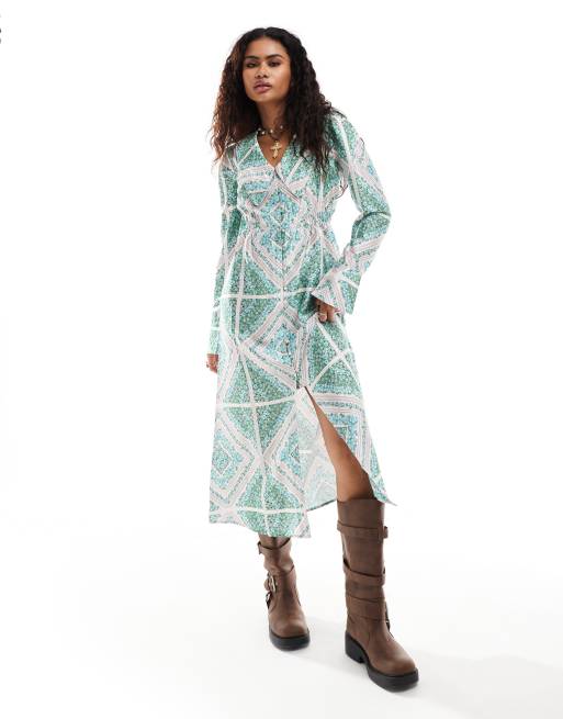 Reclaimed Vintage Inspired - Robe mi-longue avec col