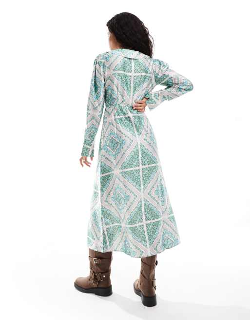Reclaimed Vintage Inspired Robe mi longue avec col ASOS