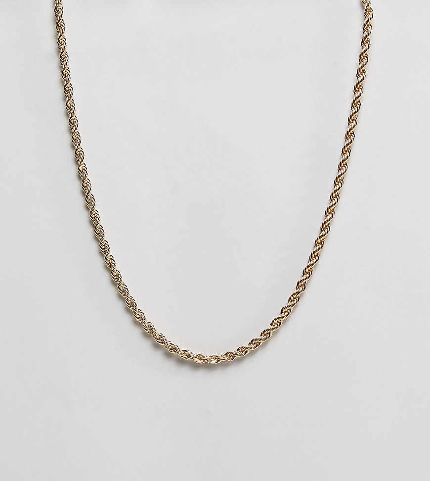 Reclaimed Vintage inspired rope chain necklace in gold exclusive to asos