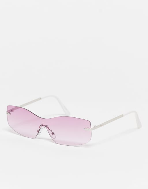 Reclaimed Vintage Inspired – Różowe okulary przeciwsłoneczne w stylu lat 2000.
