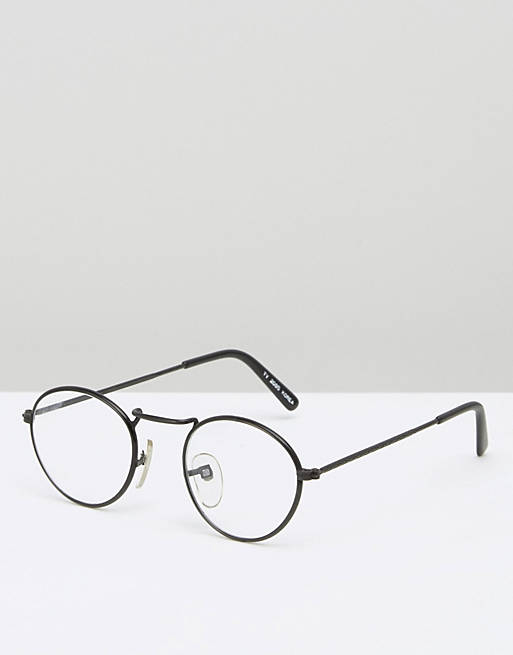 Reclaimed Vintage Inspired – Runde Brille mit klaren Gläsern