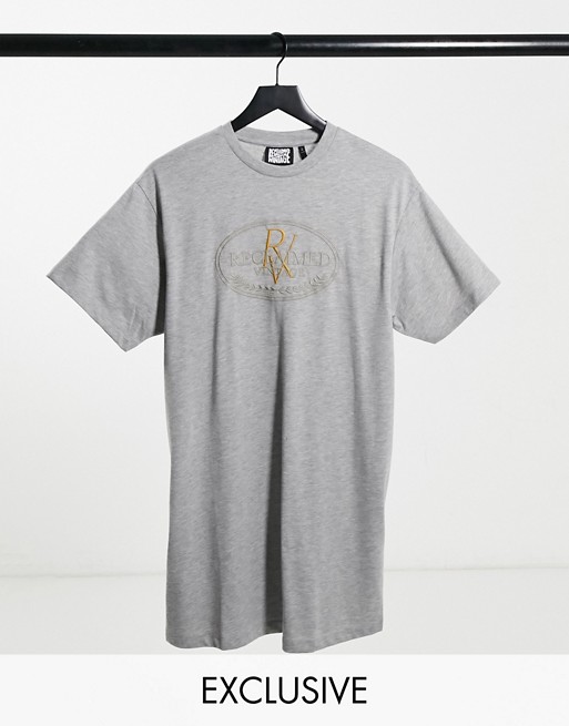 Reclaimed Vintage inspired RV crest logo t-shirt dress in grey