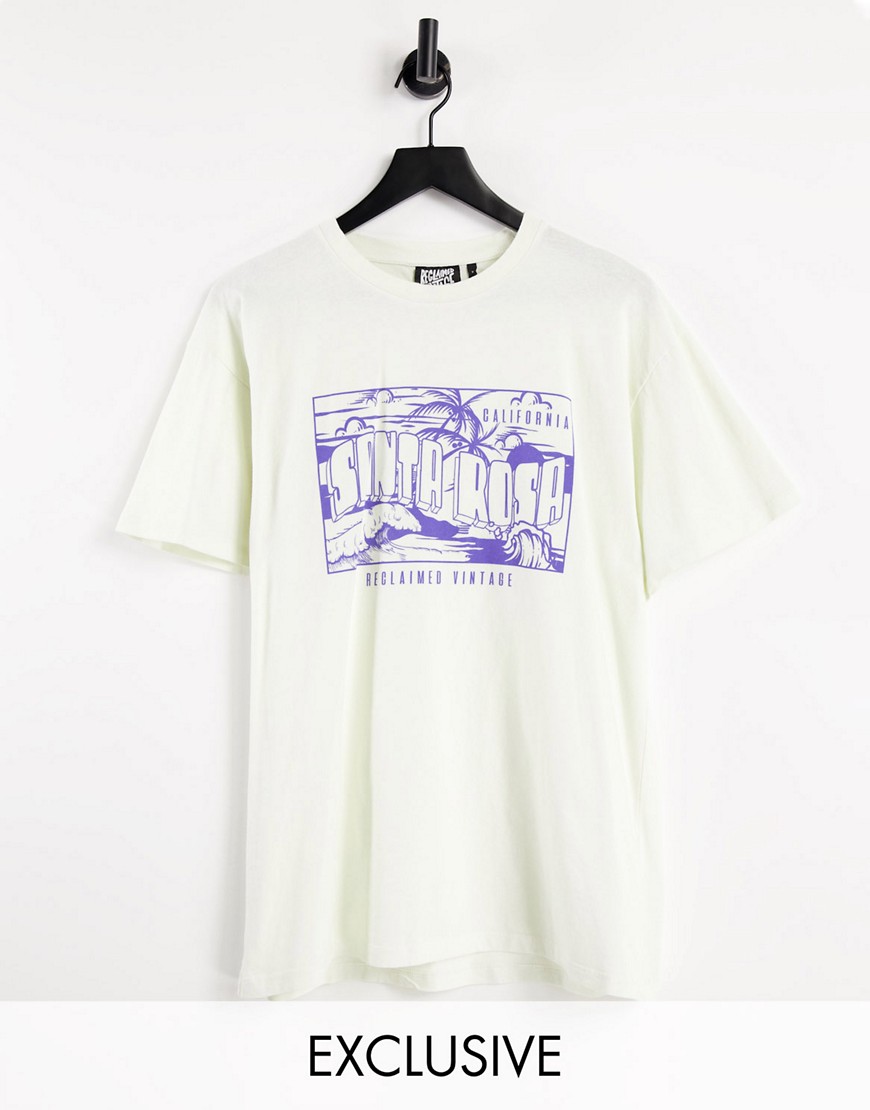 Reclaimed Vintage inspired santa rosa t-shirt in ecru-White
