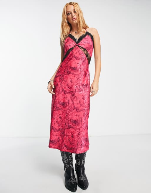 Satin jacquard cami dress clearance