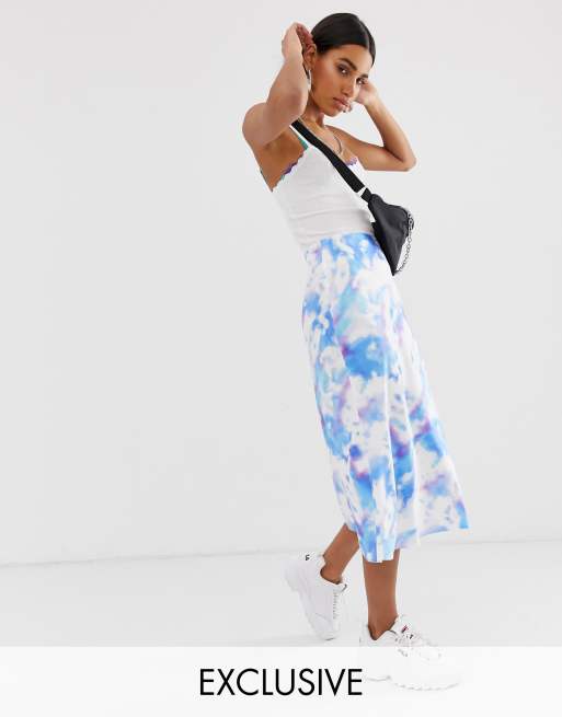Tie dye satin skirt on sale
