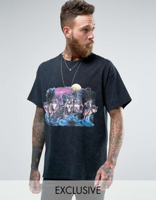 T shirt top mit wolf