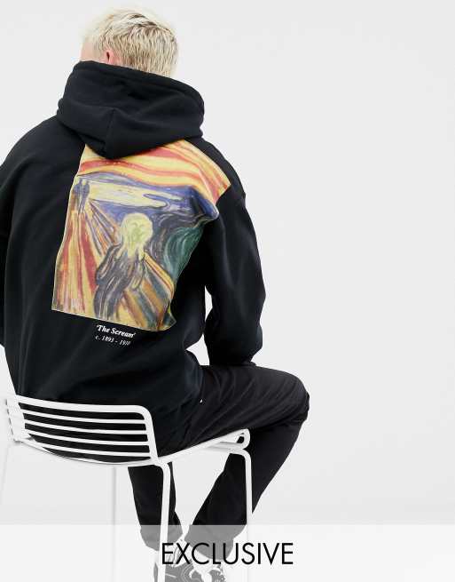 Reclaimed Vintage inspired - Scream - sweat à capuche oversize - Noir | ASOS