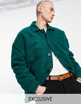 Reclaimed Vintage inspired shacket in green - ASOS Price Checker