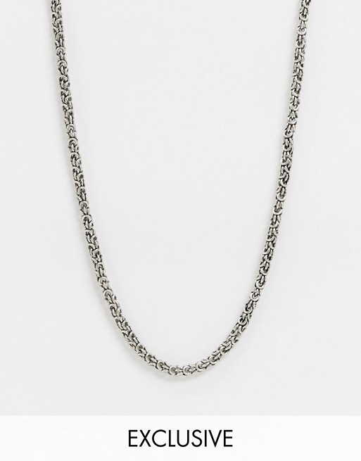 Reclaimed Vintage inspired short chain necklace in silver