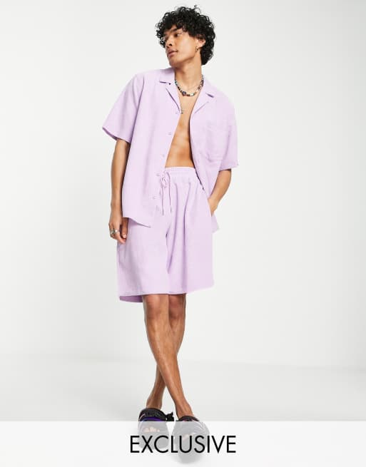 Reclaimed Vintage Inspired - Short d'ensemble en velours côtelé - Lilas 