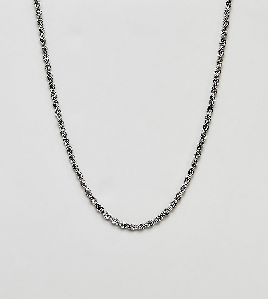 Reclaimed Vintage inspired silver rope chain