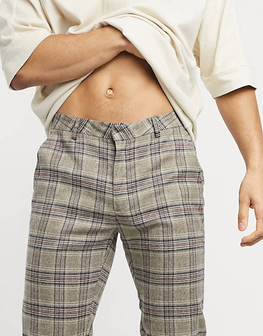 Reclaimed Vintage inspired skinny check trouser 