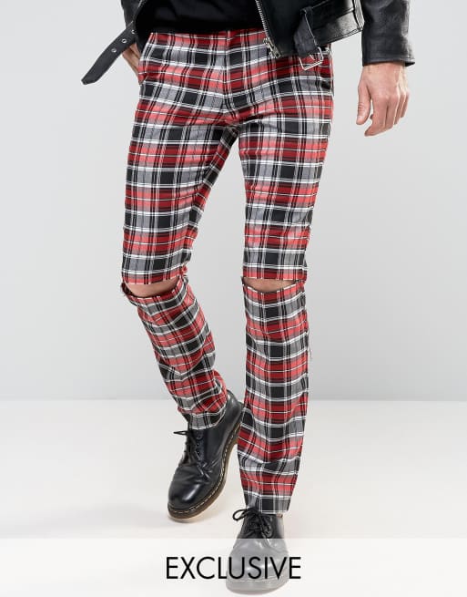 Tartan skinny jeans mens on sale