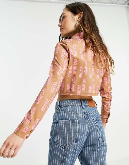 Reclaimed Vintage Inspired - Skjorte i jersey med monogramprint - Del af sæt, 2 af 4