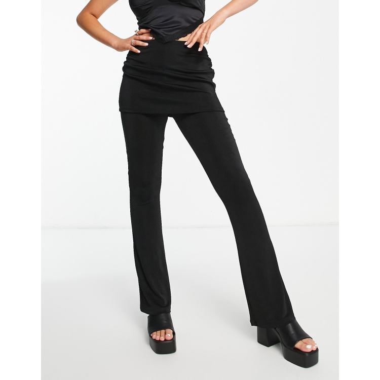 Reclaimed Vintage Inspired slinky skirt over flare pants in