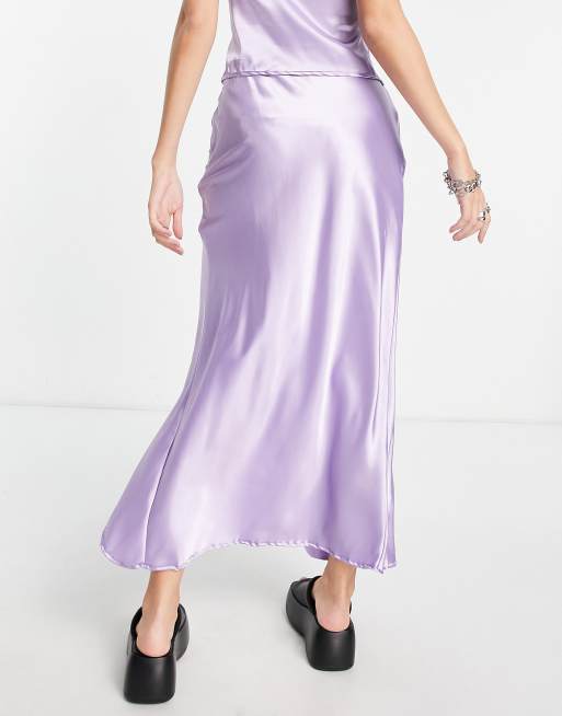 Reclaimed Vintage - Inspired - Sliprok in lila, deel van co-ord set, 2 van 4