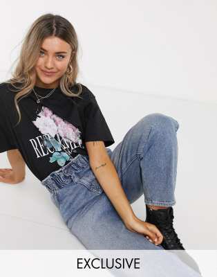 Reclaimed Vintage inspired - Sort t-shirt med logoprint
