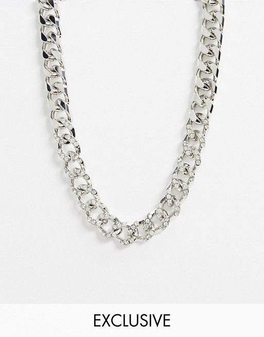 Reclaimed Vintage inspired sparkle chain necklace