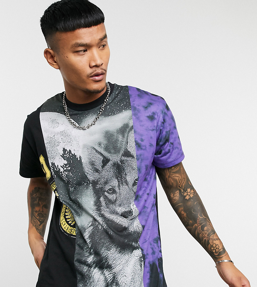 Reclaimed Vintage inspired spliced t-shirt with print in black