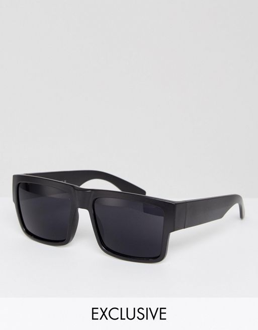 Reclaimed Vintage Inspired Square Sunglasses In Black