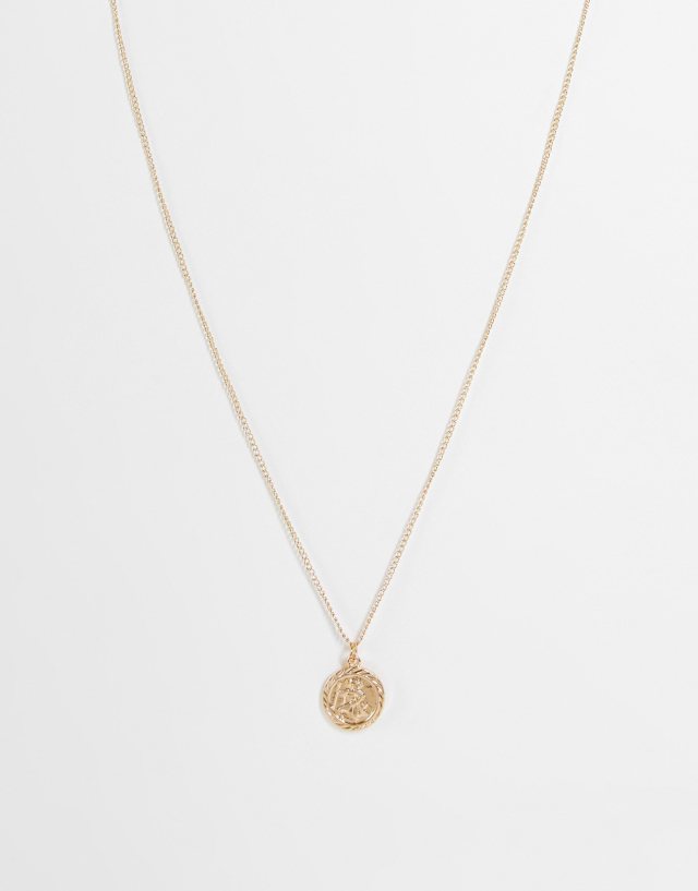 Reclaimed Vintage inspired St Christopher necklace in gold exclusive at ASOS
